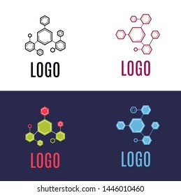 Logo de la molécula geométrica moderna Vector.