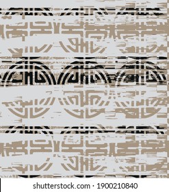 Vector modern geometric motifs seamless collage modern seamless pattern. ethnic boho patch design. digital prints 