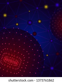 vector modern geometric network connection lines for brochure banner and publication