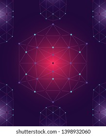 vector modern geometric network connection lines and planet for brochure banner and publication