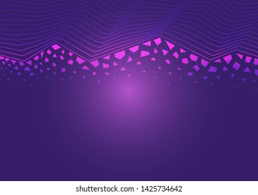 vector modern geometric network connection lines and crack polygon for brochure banner and publication
