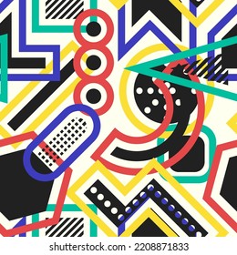 vector modern geometric overlapped seamless pattern on white