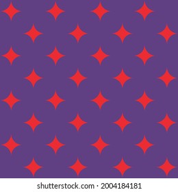 Vector Modern Geometric Pattern, Astroid Curve, Poster, Postcard, Texture, Background, Square, Diamond, Red Geometric On Purple Background