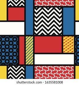 vector modern geometric seamless pattern on white