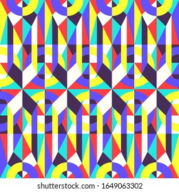 vector modern geometric switching colorful seamless pattern