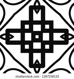 Vector modern geometric tile pattern. Abstract art deco geometrical vintage background