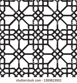 Vector modern geometric tile pattern on texture background seamless pattern 