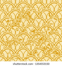 Vector modern geometric tile pattern with grunge effect. Abstract art deco retro vintage background.