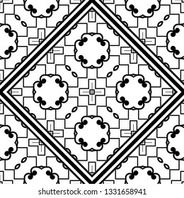 Vector modern geometric tiles pattern. Abstract art deco seamless luxury background.