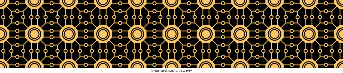 Vector modern geometric tiles pattern. Golden shapes. Abstract art deco seamless luxury background.