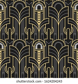 Vector modern geometric tiles pattern. Abstract art deco seamless luxury background.