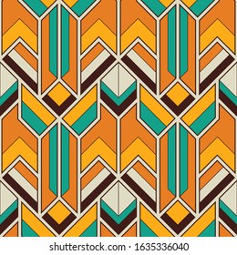 Vector modern geometric tiles pattern. Abstract art deco seamless color luxury background.