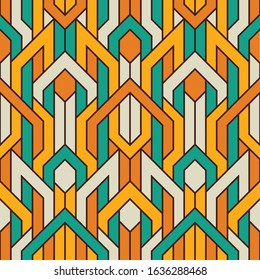 Vector modern geometric tiles pattern. Abstract art deco seamless color luxury background.