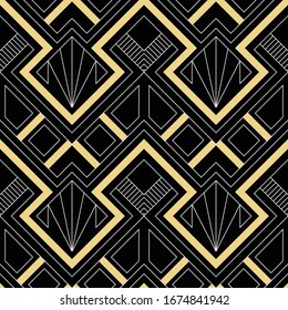 Vector modern geometric tiles pattern. Abstract art deco seamless luxury background.