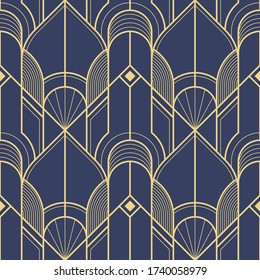 Vector modern geometric tiles pattern. Abstract art deco seamless luxury background.