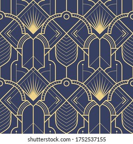 Vector modern geometric tiles pattern. Abstract art deco seamless luxury background.