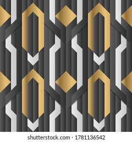 Vector modern geometric tiles pattern. Abstract art deco luxury background.
