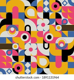 Vector modern geometric tiles pattern. Abstract art deco seamless luxury background.