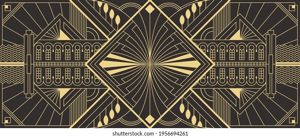 Vector modern geometric tiles pattern. Abstract art deco seamless luxury background.