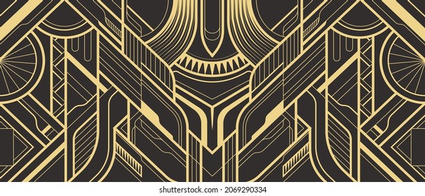 Vector modern geometric tiles pattern. Abstract art deco seamless luxury background.