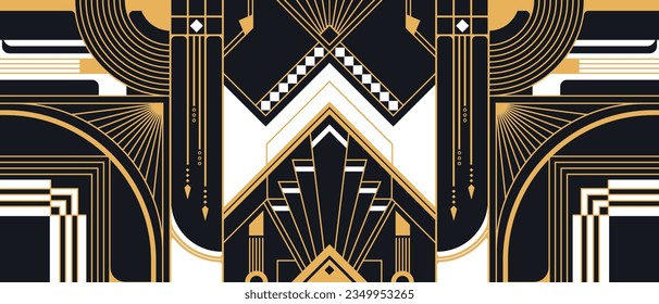 Vector modern geometric tiles pattern. Abstract art deco seamless luxury background.