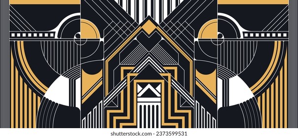 Vector modern geometric tiles pattern. Abstract art deco seamless luxury background.