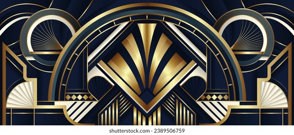 Vector modern geometric tiles pattern. Abstract art deco seamless luxury background.