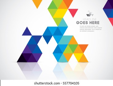 Vector of modern geometric triangular element and background