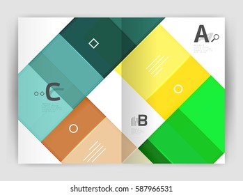Moderne geometrische Vektor-Broschüre a4, Vorlage für den Jahresbericht mit Infografik-Optionen