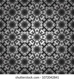 Vector modern geometrical abstract background in black, white and gray colors. Texture, new background. Geometric stylized multicolored seamless pattern.