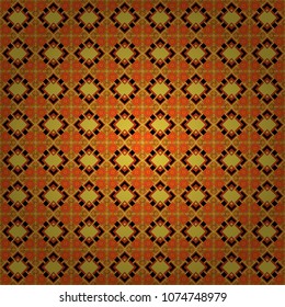 Vector modern geometrical abstract background in black, orange and yellow colors. Texture, new background. Geometric stylized multicolored seamless pattern.
