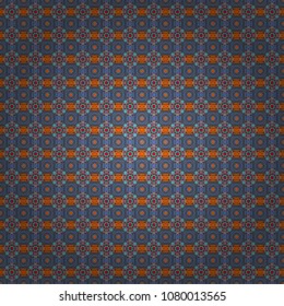 Vector modern geometrical abstract background in blue, gray and orange colors. Texture, new background. Geometric stylized multicolored seamless pattern.