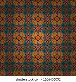 Vector modern geometrical abstract background in brown, blue and orange colors. Texture, new background. Geometric stylized multicolored seamless pattern.