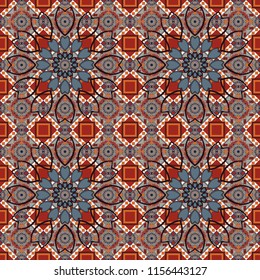 Vector modern geometrical abstract background in red, orange and gray colors. Texture, new background. Geometric stylized multicolored seamless pattern.