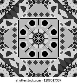 Vector modern geometrical abstract background in white, gray and black colors. Texture, new background. Geometric stylized multicolored seamless pattern.