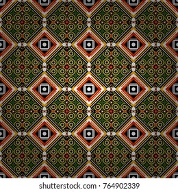Vector modern geometrical abstract background in yellow, black and green colors. Texture, new background. Geometric stylized multicolored seamless pattern.
