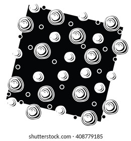 Vector modern geometry. Black and white abstract geometric background, monochrome retro texture. Pattern with curved line.