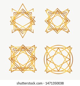 Vector - modern geometry Gold ornament for background and Frame