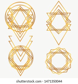 Vector - modern geometry Gold ornament for background and Frame