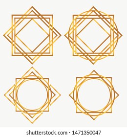 Vector - modern geometry Gold ornament for background and Frame