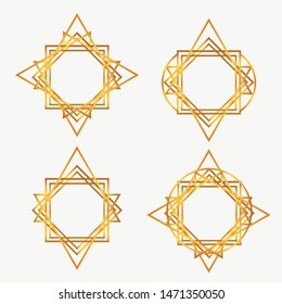 Vector - modern geometry Gold ornament for background and Frame