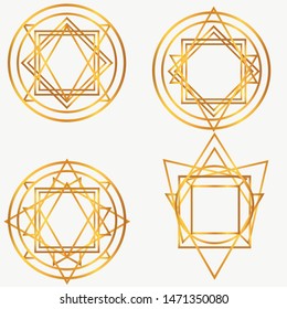 Vector - modern geometry Gold ornament for background and Frame