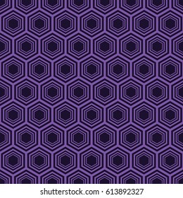 Vector modern geometry pattern hexagon, black and violet abstract geometric background