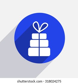 Vector modern gift circle icon with shadow