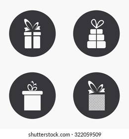 Vector modern gift icons set on white background