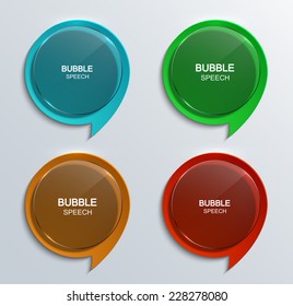 Vector modern glass bubble speech icons set. Eps 10