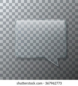 Vector modern glass bubble speech on sample background. Eps10