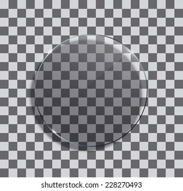 Vector modern glass circle on metal grid background. Eps10
