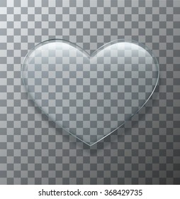 Vector modern glass heart on sample background. Eps10