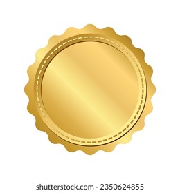 Vector modern gold circle metal badge, label and design elements. vector illustration.